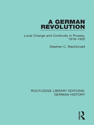 cover image of A German Revolution